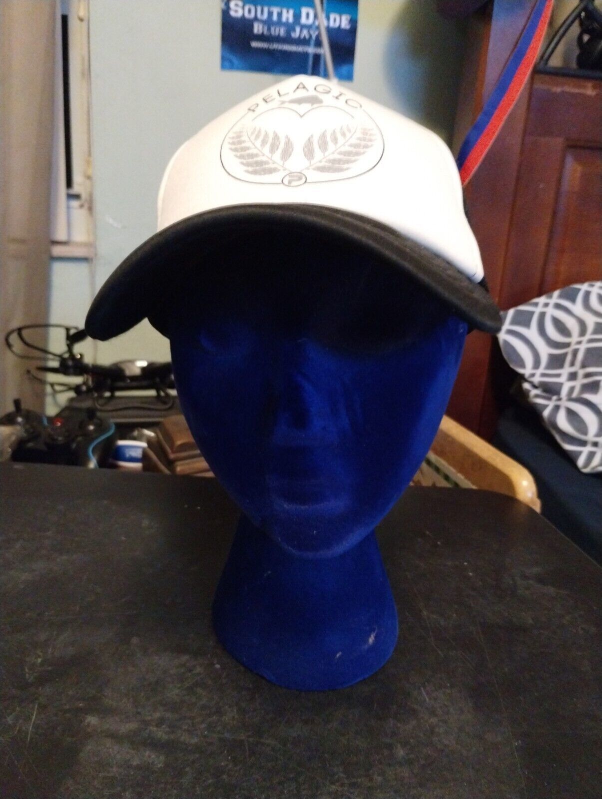 Pelagic fishing hat Trucker snapback adjustable black/white - $14.84