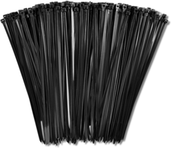 1000 Pack Up To 40lbs Tensile Strength Self-Locking 8&quot; Zip Cable Ties Black NEW - £20.76 GBP