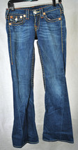 True Religion Joey Big T Medium Pony Blue Jeans 26 USA 600325 - £31.00 GBP