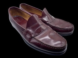 G.H. Bass Weejuns Logan Penny Loafer Burgundy Leather Shoes Men&#39;s Size 12 B - £73.26 GBP