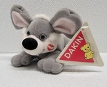 Vintage 1993 Dakin Kissmas Mousages Gray Mouse Stuffed Plush Toy 5&quot; - £16.65 GBP