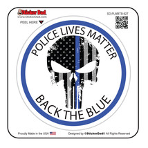 Police Lives Matter Back the Blue Round(5&quot; color: FULL) Printed Sticker - $4.94