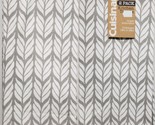 Set of 2 Printed Kitchen Towels (18&quot;x28&quot;) WHITE LEAVES ON GREY, Cuisinar... - £11.64 GBP