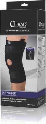 Curad Knee Support Neoprene Hinged w/U-Shaped Support Black X-Large - $24.25