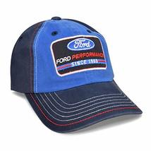 Checkered Flag Blue Front and Black Sprots Baseball Cap for Ford Performance - $19.54