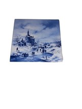 Royal Mosa Holland Christmas 1843 Castle In Winter Decorative Tile 6” Square - $18.00