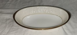 Noritake WHITE PALACE Oval 10 Inch Serving Bowl Wedding China Gold Trim Accent - £80.17 GBP