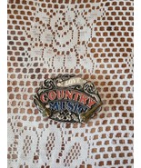 PEWTER 1988 SISKIYOU BUCKLE CO INC &quot;I LOVE COUNTRY MUSIC&quot; BELT BUCKLE MA... - $40.73 CAD