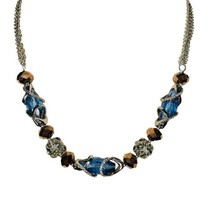 Simply Vera Vera Wang Necklace Signed Multi Strand Silvertone Beaded 17.5&quot; L - £12.58 GBP