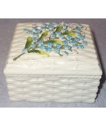 Ladies Porcelain Dresser Vanity Forget Me Nots Trinket Box Germany  - £18.74 GBP