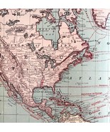 Map Voyages Of Explorers 1899 Victorian Lithograph American History DWZ2 - €34,72 EUR