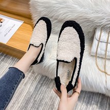 Mixed Color loafers woman cotton flats warm plush sneakers fleeces winter lambsw - £31.10 GBP