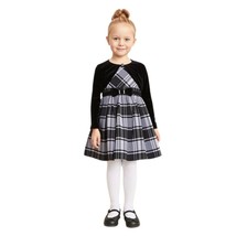 Jona Michelle Special Occasion Black Gray plaid Dress and Velvet Bolero ... - $33.88 CAD