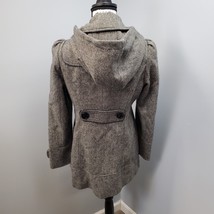 GUESS Pea Coat Womens Medium Gray Wool Long Sleeve Hooded Toggle Button ... - $41.72