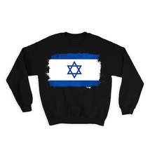 Israel : Gift Sweatshirt Distressed Flag Vintage Israeli Expat Country - £22.87 GBP