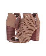 Guess Oana Perforated Leather V-Throat Peep-Toe Booties, Multiple Sizes Taupe - $99.95