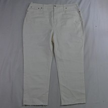NEW Madewell 35 High Rise Slim Crop Boyjean White Stretch Denim Womens Jeans - £19.69 GBP