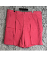 Lands&#39; End Pink Pleated Chino Cotton Shorts Mens Size 42 Deep Rose - $20.46