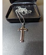 2&quot; long stainless steel cross on 11&quot; steel ball chain - €11,07 EUR