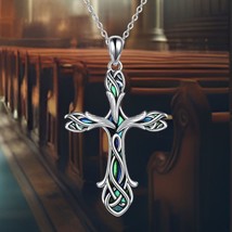 Elegant Tulip Cross Necklace: Symbol of Faith, Hope, and Love - £80.73 GBP