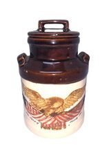 Vintage McCoy Pottery Spirit of '76 Cookie Jar Milk Can Eagle American F... - $13.00