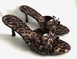 Leopard Print Women Size 9 M 3&quot; Heels Sandals Ladies Party Mules Open To... - £15.96 GBP