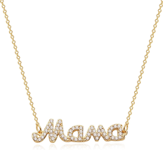 Mother&#39;s Day Gifts for Mom, Gold Dainty Mom Necklace,14K Gold Plated Cute Tiny M - £20.97 GBP
