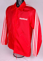Vtg STANFORD Windbreaker-Red-Birdie-S-Metal Snap Button Up-Stripe Sleeve... - £66.18 GBP