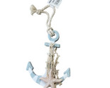Kurt Adler Wooden Anchor Ornament 4.5 inch Off Gray Coastal Beach Hanging - $9.84