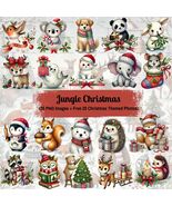 Jungle Christmas Clipart Bundle | 20 Holiday Animal PNGs | Wild Xmas Dig... - $1.75
