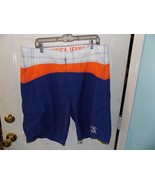 Nautica Jeans Co Swim Trunks Board Shorts Blue Orange White Size 38 Men&#39;... - £18.70 GBP