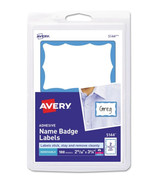 Avery Printable Self-Adhesive Name Badges, 2 1/3 x 3 3/8, Blue Border, 1... - £4.67 GBP
