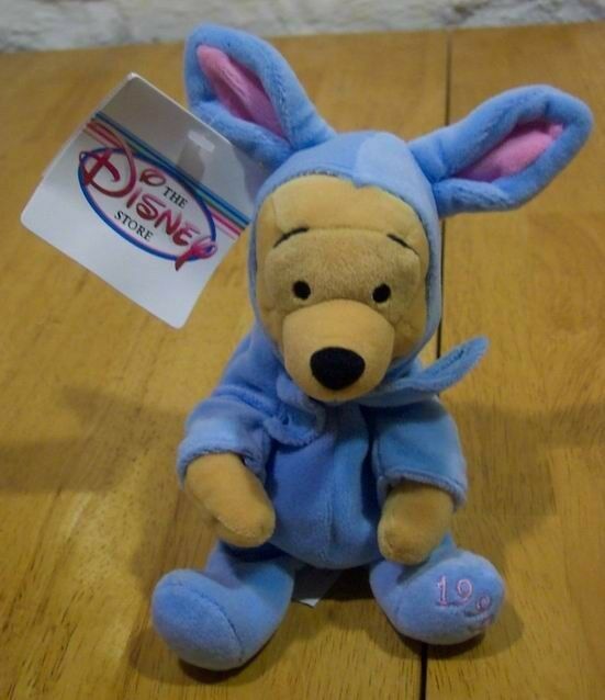 Disney EASTER WINNIE THE POOH IN BLUE BUNNY COSTUME Plush Stuffed Animal NEW - $14.85