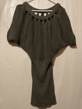 Jessica Simpson Sparkling Gray Knit Sweater Dress SZ XS Fitted Dolman Sleeves - £10.99 GBP