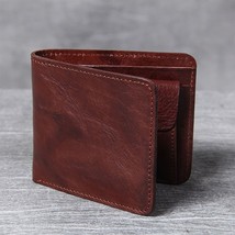 AETOO Simple first layer leather short wallet, handmade ultra-thin leather retro - £45.23 GBP