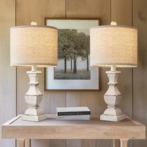 20.5&quot; Retro Table Lamps Set Of 2 Nightstand Lamp For Bedroom Vintage Rustic Tabl - £73.53 GBP