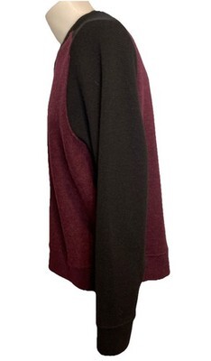 Ralph Lauren Polo Men's Color Block Wool Sweater Burgundy/Black XL Item image 2