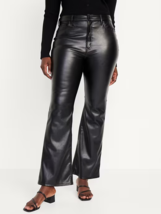Old Navy Higher High Rise Faux-Leather Flare Pants Womens 16 Black Stret... - £22.38 GBP