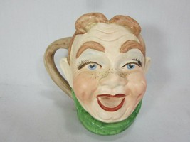 Ceramic Toby Mug Face Shaped Freckles - $14.84