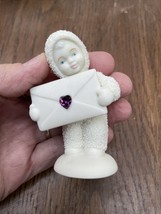 Dept 56 - Snowbabies With Envelope Figurine February, Amethyst, Birthstone ￼ - £7.34 GBP