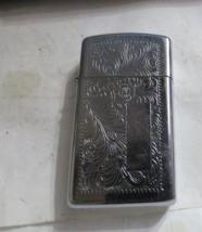 Vintage 1992 Zippo Chrome Lighter Paisley Etching No Monogram Used - £17.34 GBP