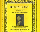 Broussard Restaurant Menu Conti St New Orleans Louisiana 1950&#39;s French Q... - $84.40
