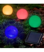 4-Pack Solar 30mm Ball Stake Christmas Holiday LED Light Set Waterproof ... - $340.88 MXN