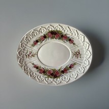 Italian Platter Underplate White Floral Plate Stamped E 9904 Italy Vinta... - $43.99