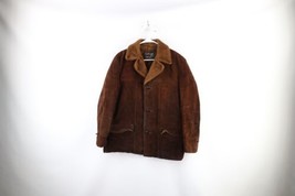 Vintage 70s Mens 42R Distressed Suede Leather Marlboro Man Rancher Jacket USA - £131.61 GBP