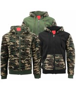 MX USA Men&#39;s Army Camo Zip Up Sherpa Hoodie Fleece Hunting Sweater Jacket - $51.95 CAD