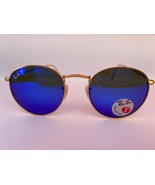 NEW RAY BAN RB3447-112-4L authentic Sunglasses Gold Blue POLARIZED Made ... - $2,626.06 MXN