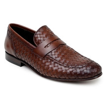 Belvedere Slip-on Penny Loafers Shoes Italian Calfskins Luca Ant.Tan image 5