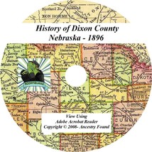 1896 - DIXON County Nebraska NE - History &amp; Genealogy - Ponca, Wakefield CD DVD - £4.64 GBP