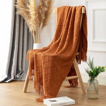Burnt Orange Fall Throw Blanket For Couch, Soft Lightweight, 50&quot; X 60&quot; - £31.48 GBP